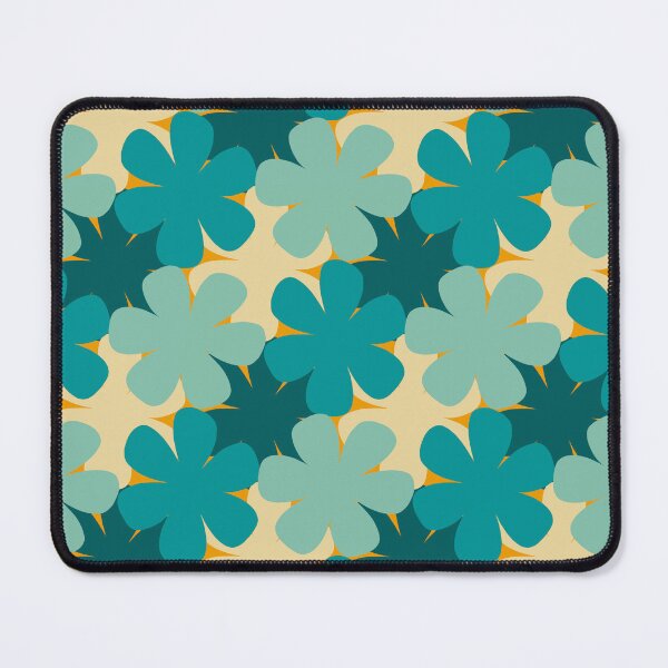 Item preview, Blue and Beige Mid-Century Flowers Design 9B designed and sold by StefanStudioArt.
