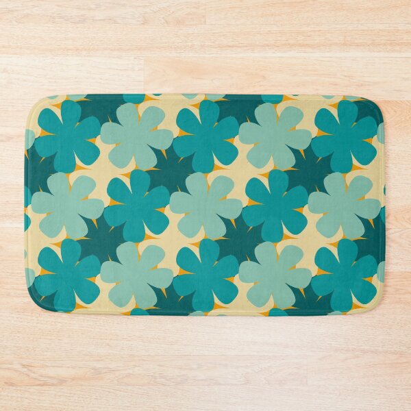 Item preview, Blue and Beige Mid-Century Flowers Design 9B designed and sold by StefanStudioArt.
