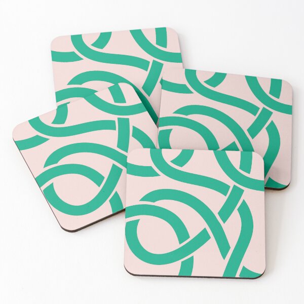 Item preview, Pink Green Minimalistic Abstract Line Art designed and sold by soheedesigns.