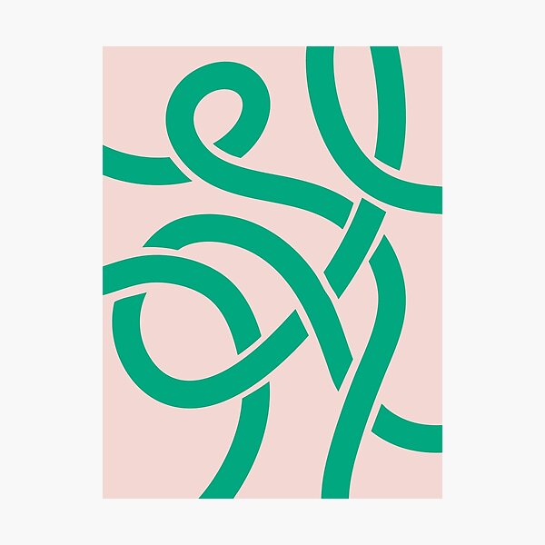Item preview, Pink Green Minimalistic Abstract Line Art designed and sold by soheedesigns.