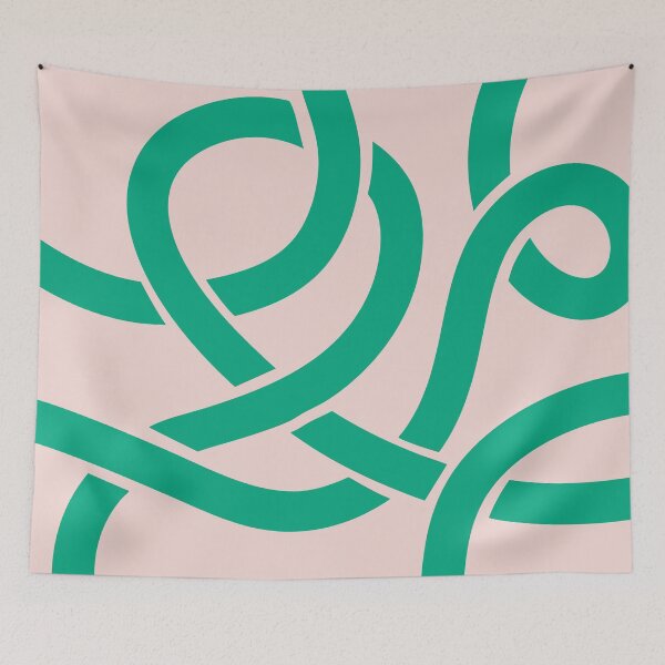 Item preview, Pink Green Minimalistic Abstract Line Art designed and sold by soheedesigns.
