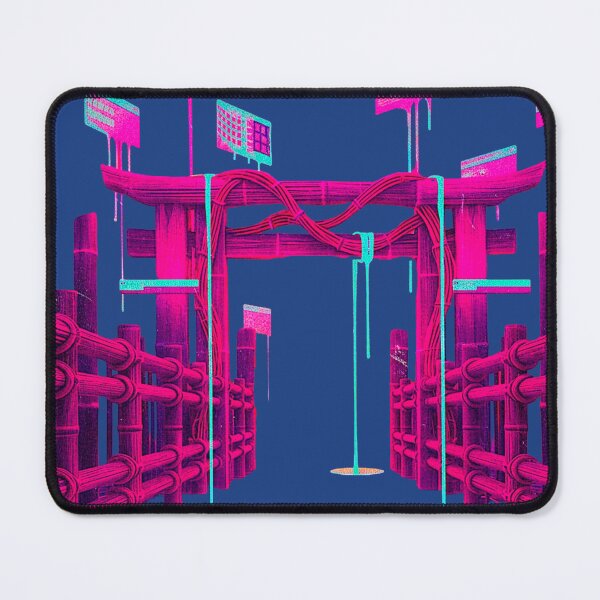 Item preview, Neon Cyber Torii Gate: Melting Vaporwave Architecture designed and sold by A E S T H E T A T A G.