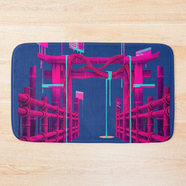Item preview, Neon Cyber Torii Gate: Melting Vaporwave Architecture designed and sold by A E S T H E T A T A G.
