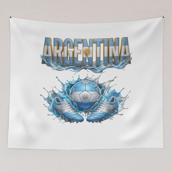 Item preview, Argentina Soccer Ball & Cleats | Argentine Football Fan Design | Blue and White Sports Graphic designed and sold by ArtSpark Studio.