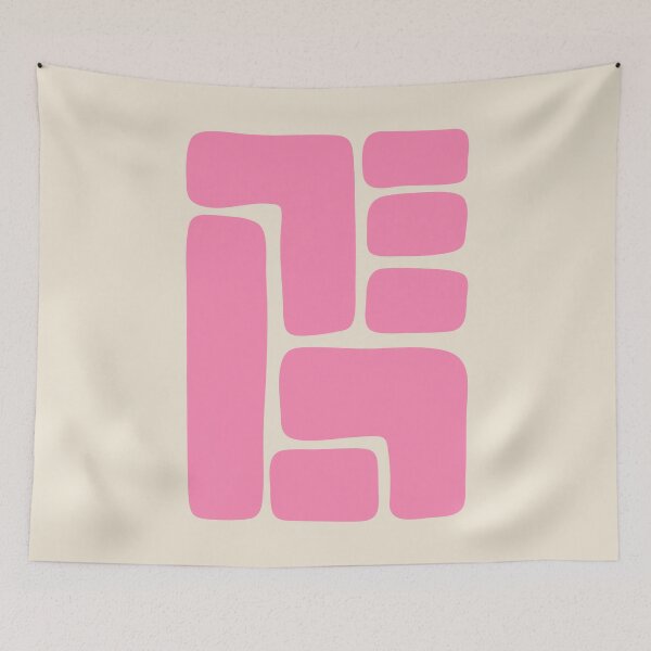 Item preview, Bright Neon Pink Abstract Shapes Art designed and sold by soheedesigns.