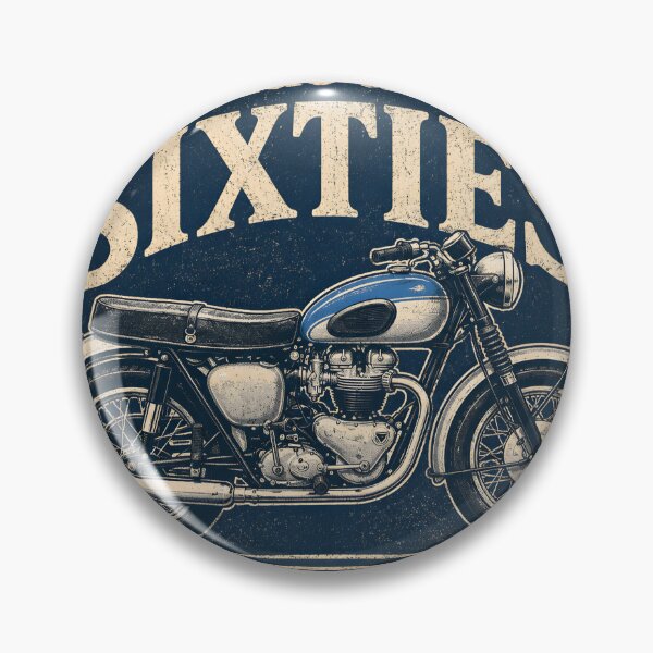 Item preview, Ride The Sixties Vintage Classic Motorcycle Retro Rider Badge designed and sold by vienaphi.