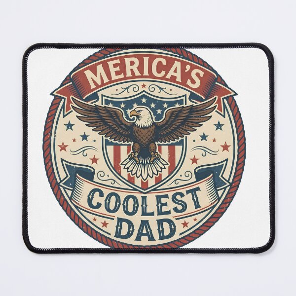 Item preview, Merica's Coolest Dad - Vintage Patriotic American Eagle designed and sold by mimouna00.