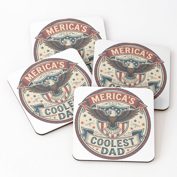 Item preview, Merica's Coolest Dad - Vintage Patriotic American Eagle designed and sold by mimouna00.