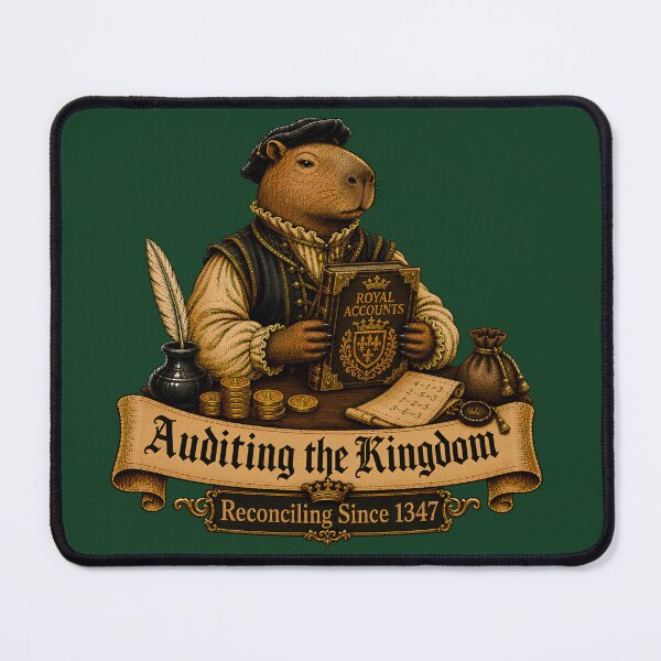 Item preview, Medieval Capybara Accountant – Auditing the Kingdom 1347 Funny Accountant Design designed and sold by Jankes88.