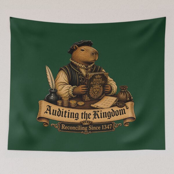 Item preview, Medieval Capybara Accountant –  Auditing the Kingdom 1347 Funny Accountant Design designed and sold by Jankes88.