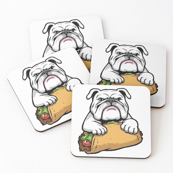 Item preview, Bulldog Eating A Taco Funny Dog Art designed and sold by Form & Fauna.