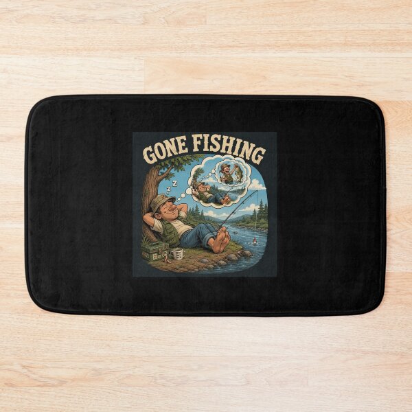 Item preview, Gone Fishing – Funny Dream‑Within‑a‑Dream Cartoon designed and sold by Snedsdigital.