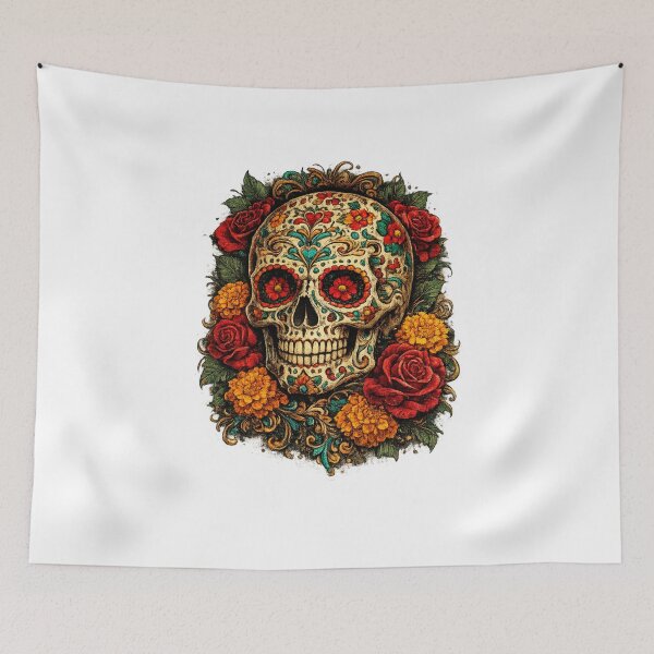 Item preview, Sugar Skull Day of the Dead Shirt – Mexican Skull Art Gift designed and sold by UrbanPrintVibes.