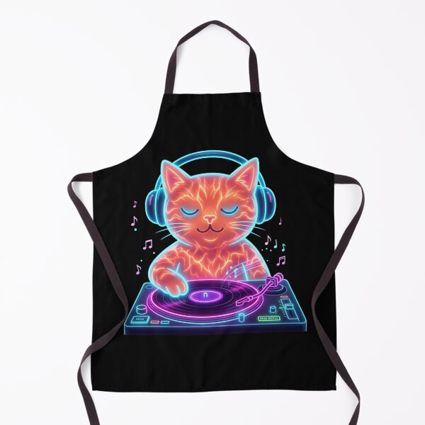 Item preview, Neon cat DJ designed and sold by Form & Fauna.