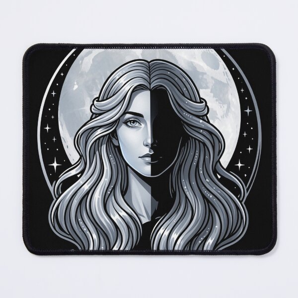 Item preview, Light and Shadow — Moon Goddess Duality Art designed and sold by NoctPrints.