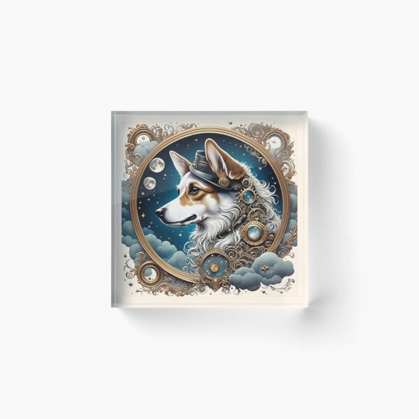 Item preview, Vintage Steampunk Dog Portrait designed and sold by BanaArtbyBB.