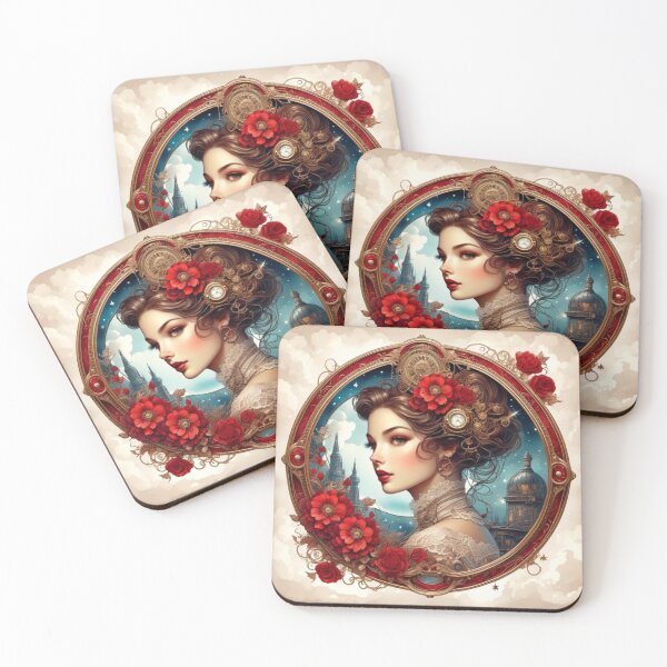 Item preview, Vintage Romantic Steampunk Lady Portrait designed and sold by BanaArtbyBB.