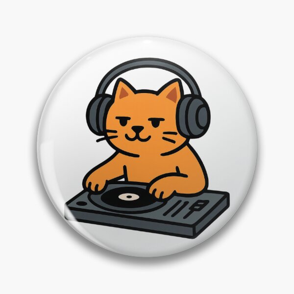 Item preview, Cool Cat DJ Scratching Vinyl Records designed and sold by Form & Fauna.