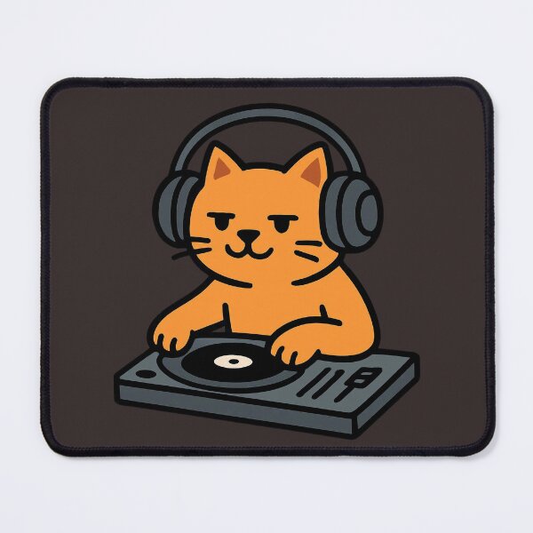 Item preview, Cool Cat DJ Scratching Vinyl Records designed and sold by Form & Fauna.