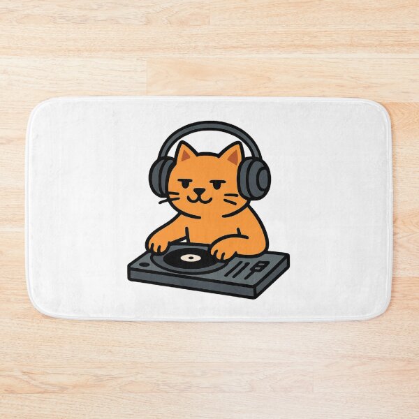 Item preview, Cool Cat DJ Scratching Vinyl Records designed and sold by Form & Fauna.