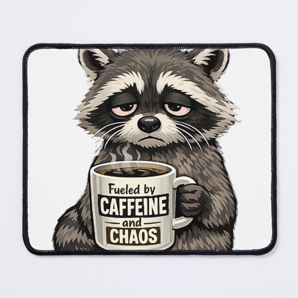 Item preview, Fueled by Caffeine and Chaos Funny Raccoon Coffee Lover designed and sold by FANTASYoDarknes.