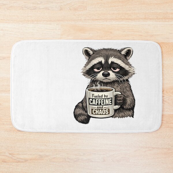 Item preview, Fueled by Caffeine and Chaos Funny Raccoon Coffee Lover designed and sold by FANTASYoDarknes.