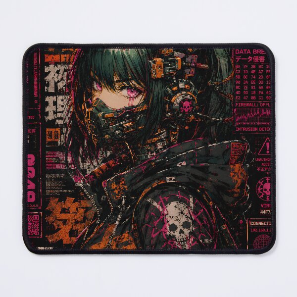 Item preview, Cyberpunk Netrunner Anime Girl - Dystopian Hacker & Techwear designed and sold by saamessart.