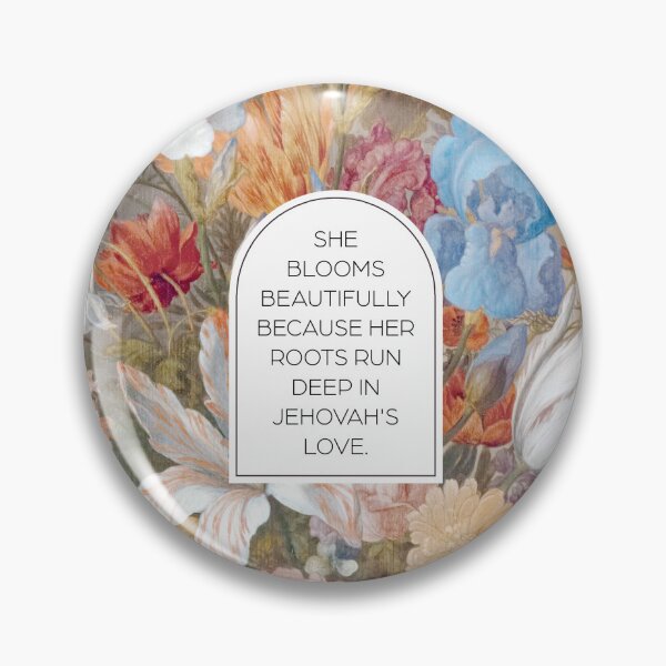 Item preview, She Blooms Beautifully Because Her Roots Run Deep in Jehovah's Love designed and sold by Paper Bee Gift Shop.