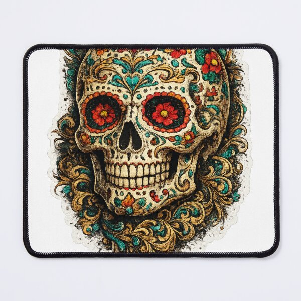 Item preview, Sugar Skull Day of the Dead Shirt – Vintage Mexican Skull Art designed and sold by UrbanPrintVibes.