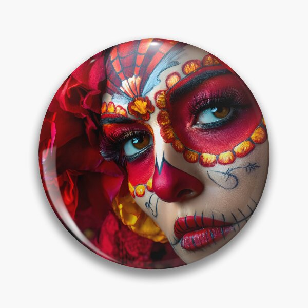 Item preview, Colorful Day of the Dead Sugar Skull Portrait designed and sold by Artessie.