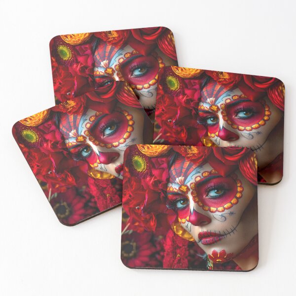 Item preview, Colorful Day of the Dead Sugar Skull Portrait designed and sold by Artessie.
