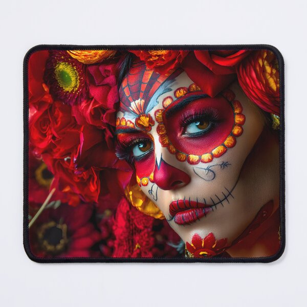 Item preview, Colorful Day of the Dead Sugar Skull Portrait designed and sold by Artessie.