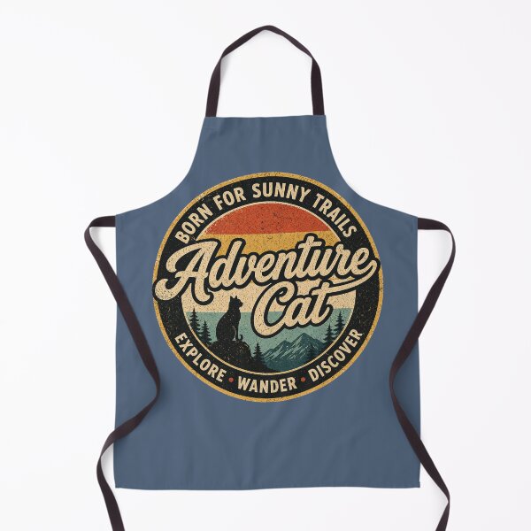 Item preview, Adventure Cat Born For Sunny Trails Vintage Badge designed and sold by Northcrest Co..