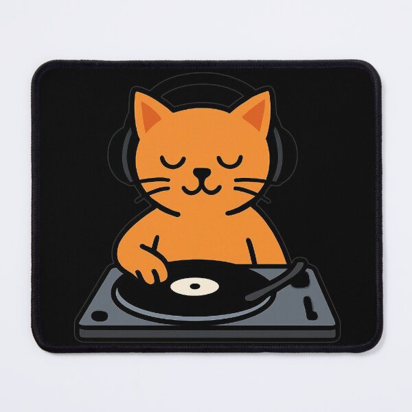 Item preview, Cool Cat DJ Scratching Vinyl Records designed and sold by Form & Fauna.
