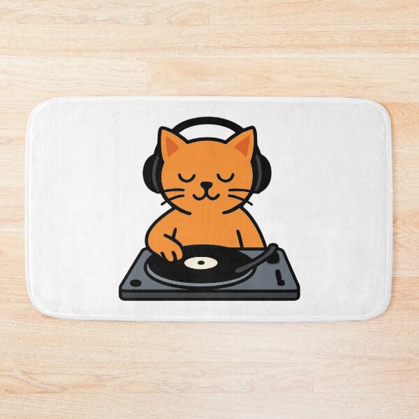 Item preview, Cool Cat DJ Scratching Vinyl Records designed and sold by Form & Fauna.