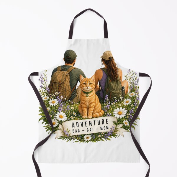 Item preview, Adventure Cat Hiking with Mom and Dad in a Daisy Field designed and sold by Northcrest Co..