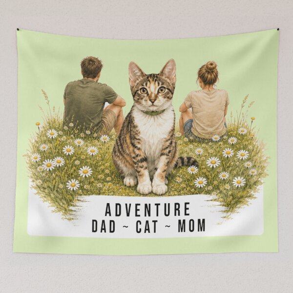 Item preview, Adventure Cat Hiking with her Mom and Dad  designed and sold by Northcrest Co..