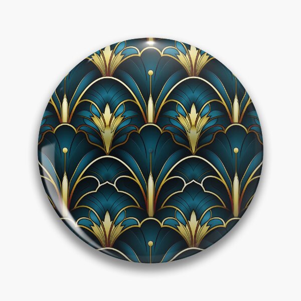Item preview, Blue Teal And Golden Hues Art Deco Pattern designed and sold by DEC02.