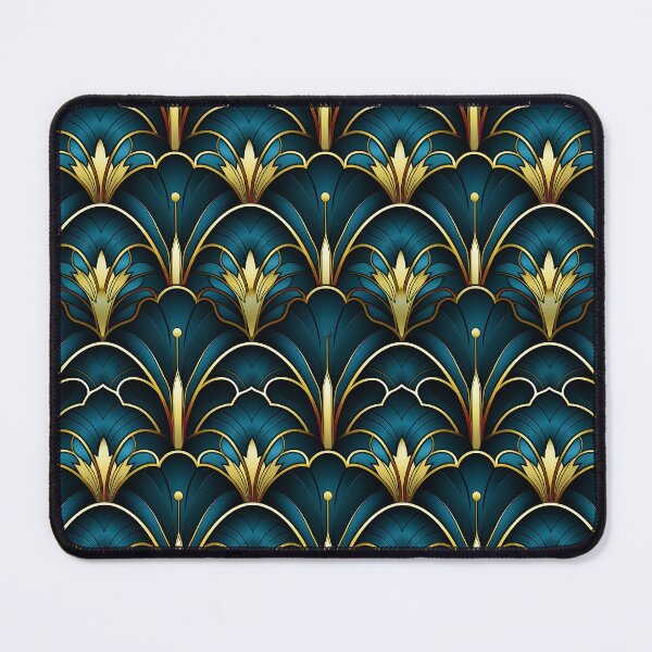 Item preview, Blue Teal And Golden Hues Art Deco Pattern designed and sold by DEC02.