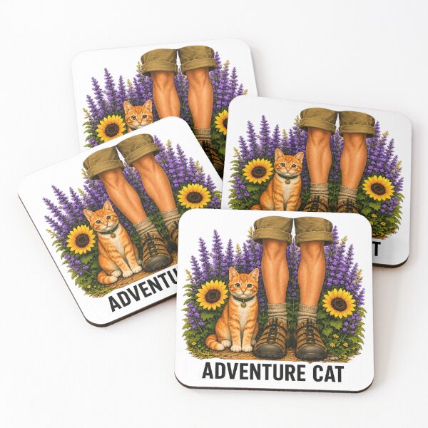Item preview, Adventure Cat with Hiking Dad Outdoors with Flowers designed and sold by Northcrest Co..