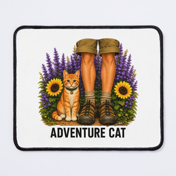 Item preview, Adventure Cat with Hiking Dad Outdoors with Flowers designed and sold by Northcrest Co..