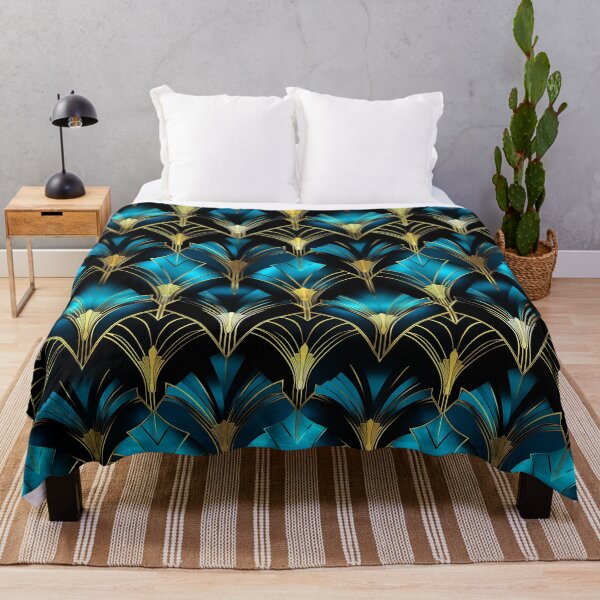 Item preview, Sky Blue And Golden Classy Art Deco Pattern designed and sold by DEC02.