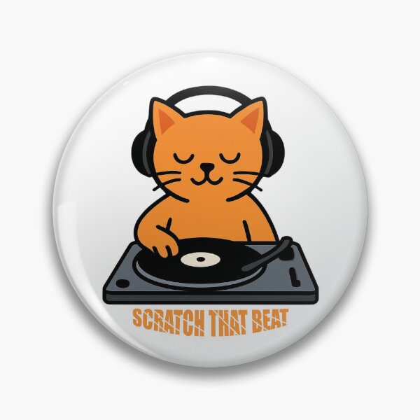 Item preview, Cool Cat DJ Scratching Vinyl Records designed and sold by Form & Fauna.