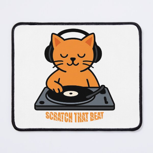 Item preview, Cool Cat DJ Scratching Vinyl Records designed and sold by Form & Fauna.