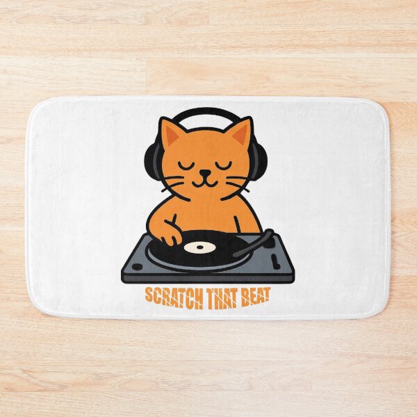 Item preview, Cool Cat DJ Scratching Vinyl Records designed and sold by Form & Fauna.