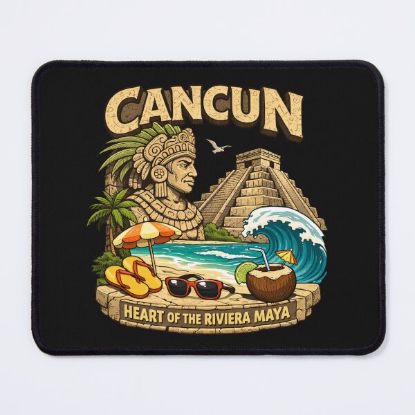 Item preview, Cancun Mexico Ancient Carving Stepped Building Vacation designed and sold by Tsugraf Designs.