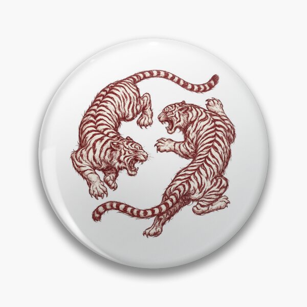Item preview, Twin Tigers Vintage Engraving Art | Retro Wild Cat Tattoo Style designed and sold by afr-saad.