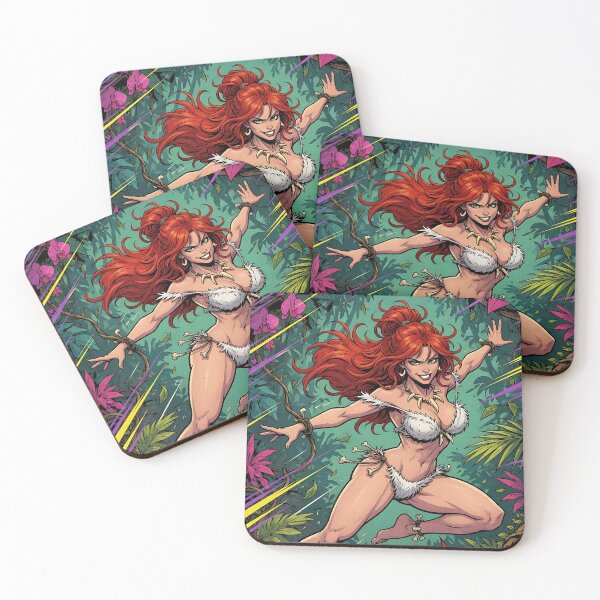 Item preview, Jungle Warrior Redhead Comic Art designed and sold by HappyOops.