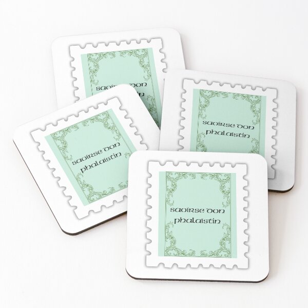 Item preview, Saoirse don Phalaistín – Irish Language Palestine Solidarity Stamp Print designed and sold by heartofireland.
