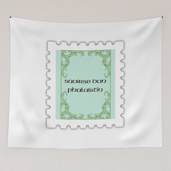 Item preview, Saoirse don Phalaistín – Irish Language Palestine Solidarity Stamp Print designed and sold by heartofireland.